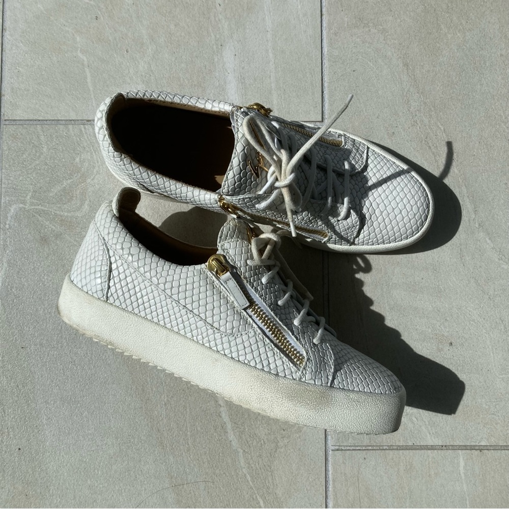 Giuseppe Zanotti White Snake Sneakers